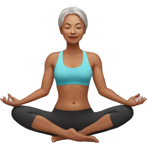 Yoga mature woman emoji