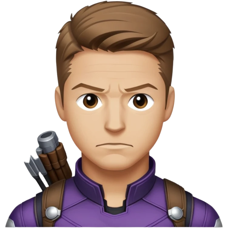 hawkeye clint barton portrait marvel, brown hair from captain america: civil war emoji