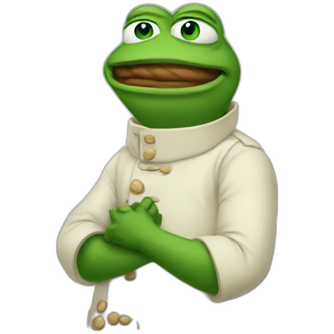 pepe choking making universal choking sign emoji