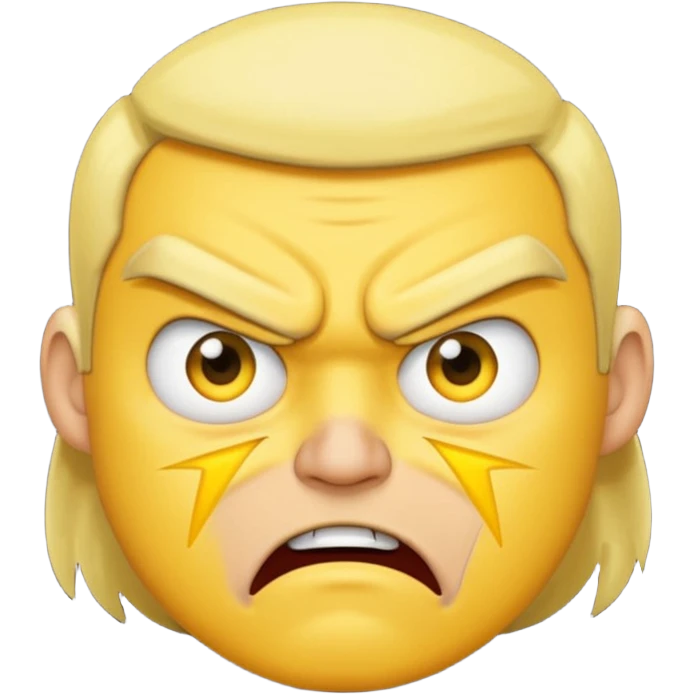 same style as apple emoji generic smilies. this one will be an angry face with 0/5 star ratings in his eyes. leaving an irate review emoji