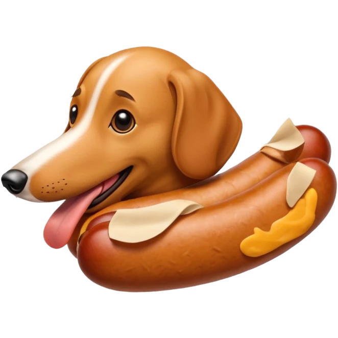 a dog thats a literal sausage emoji