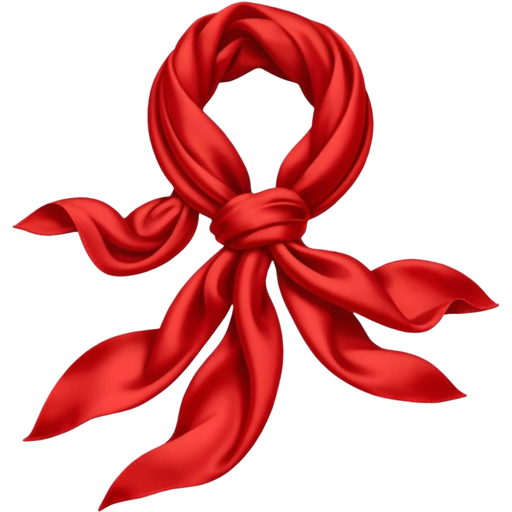 floating red scarf, simple emoji