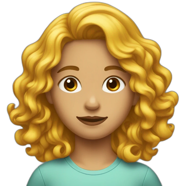 Adolescente cheveux ondulés métissée emoji