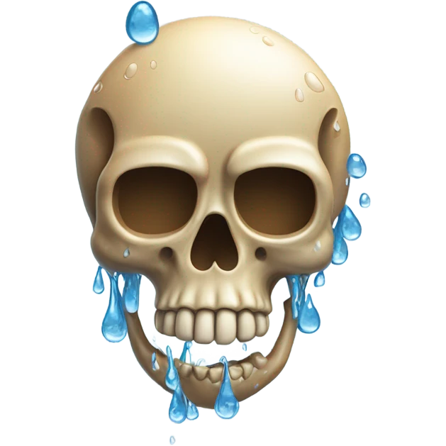 A skull sweating heavily emoji