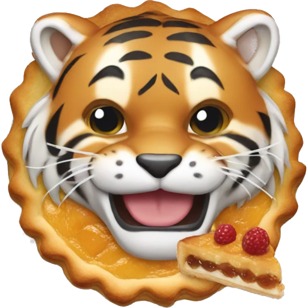 tiger eating egg tart emoji