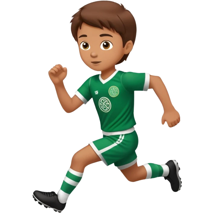 Celtic footballer running 6 years old brown hair boy emoji