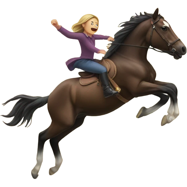 girl falling off a horse bolting  emoji