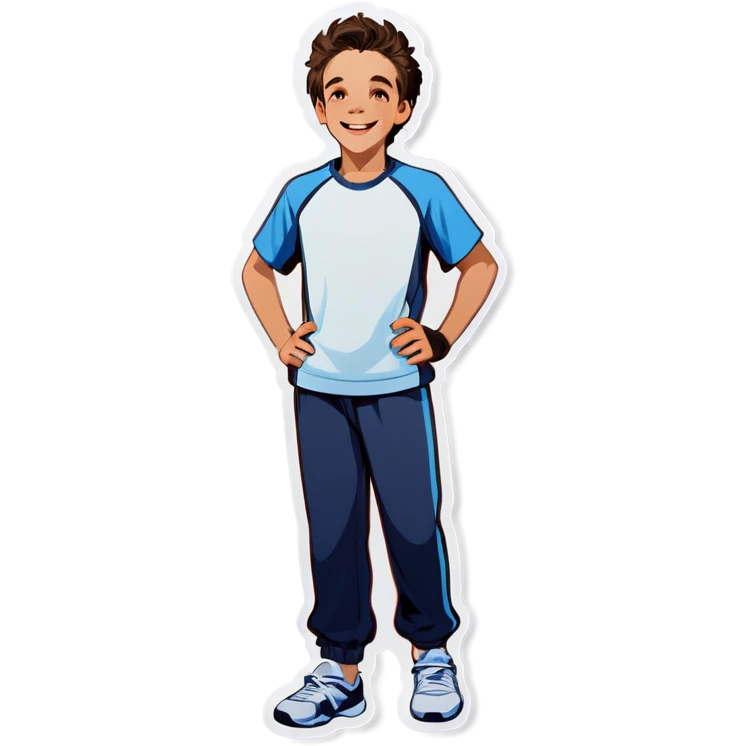 happy boys in sportswear emoji