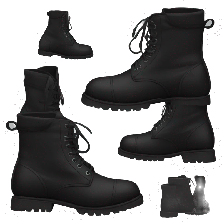 Black combat boots emoji