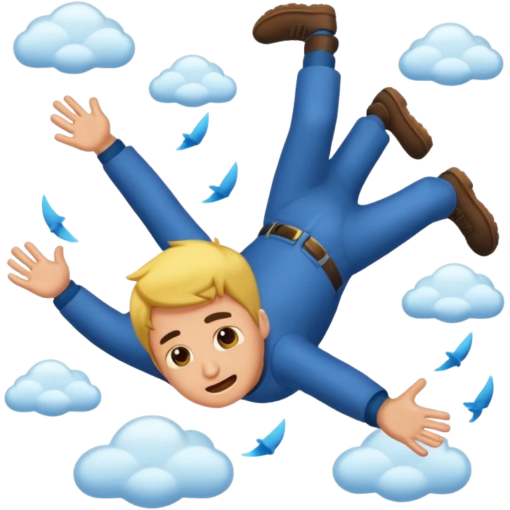 A man falling from the sky emoji