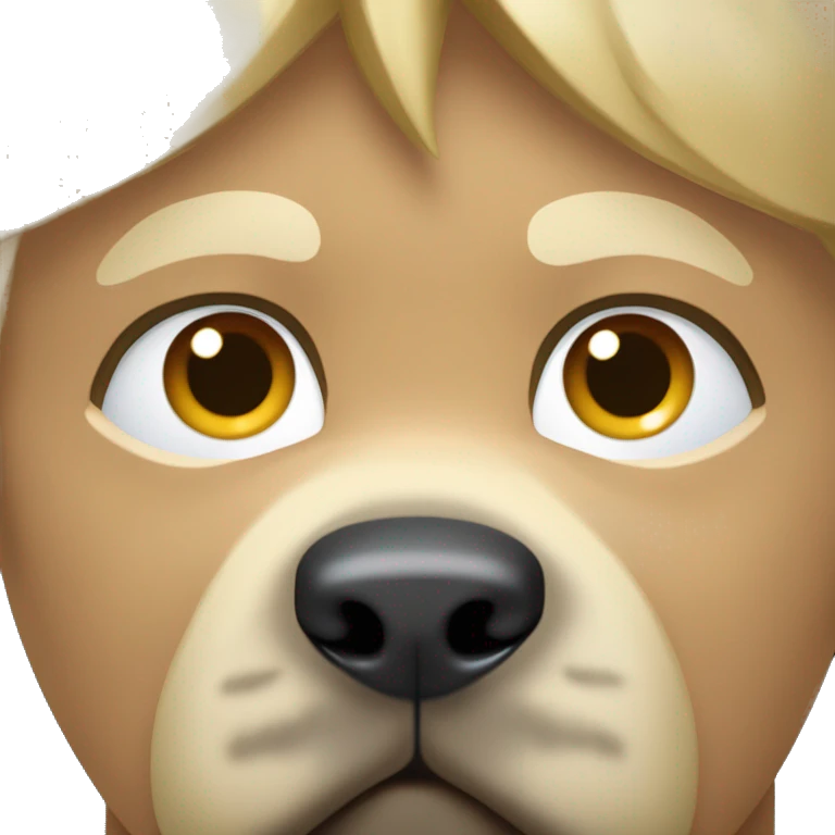 garçon blond yeux bleus  câlin a un malinois emoji