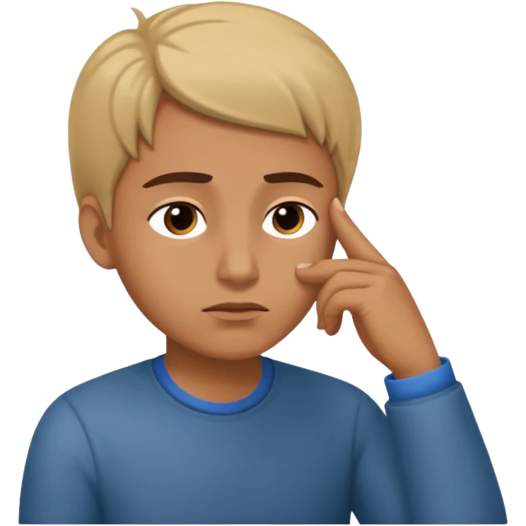 Mano en la sien (pensar) emoji