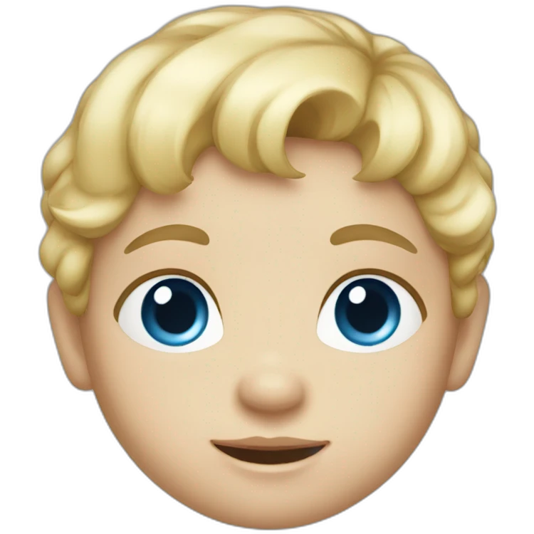 A baby with blond hair, blue eyes and a blue t-shirt emoji