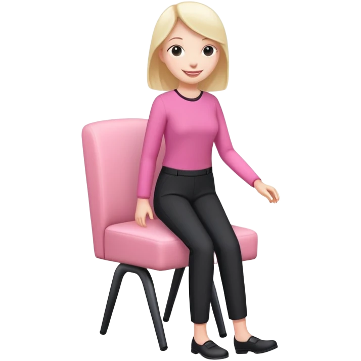 A walking human like pink chair with a legs and black trousers  emoji