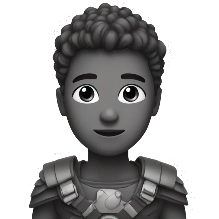 brave face black and white emoji