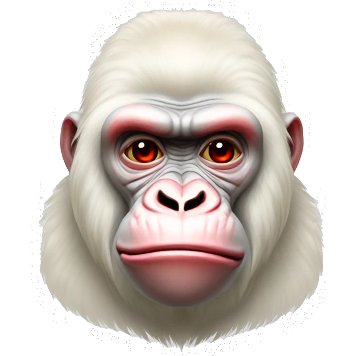 albino gorilla with red etes emoji