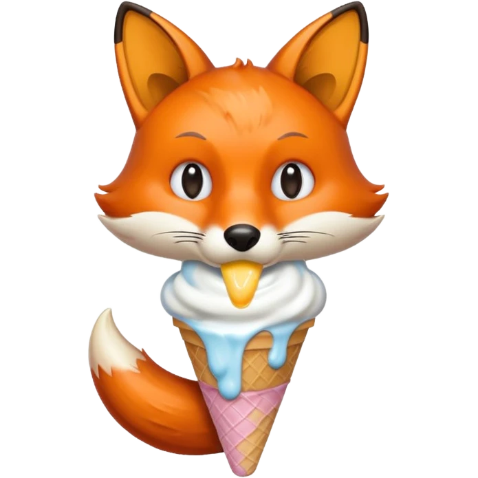 dondurma yiyen tilki emoji