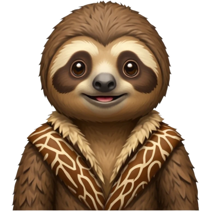 ancient sloth wear animal skin clothes emoji
