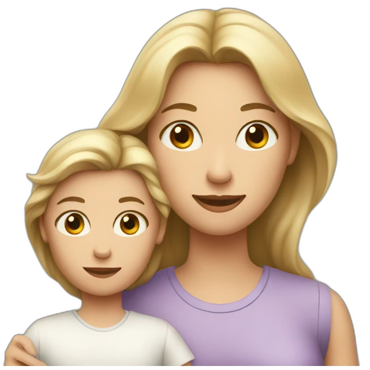 a white mother with her 2 white children emoji