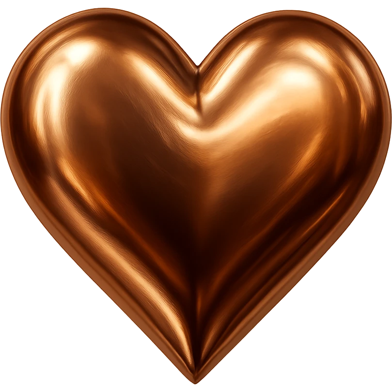 heart with a metallic copper finish emoji