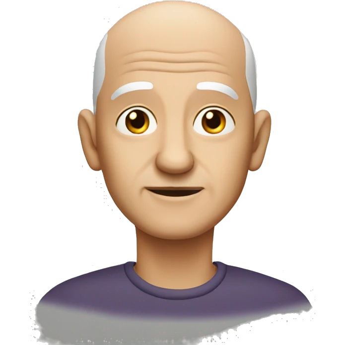 Bald old man without moustache emoji