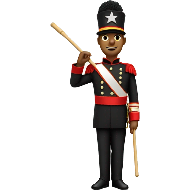 Drum major with a star line baton emoji