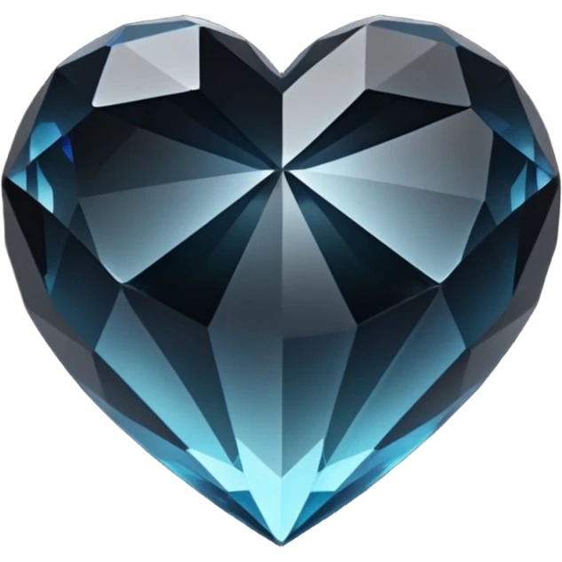 Crystals black heart 3D  emoji