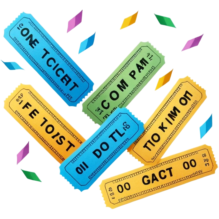 Concert tickets falling from the sky  emoji