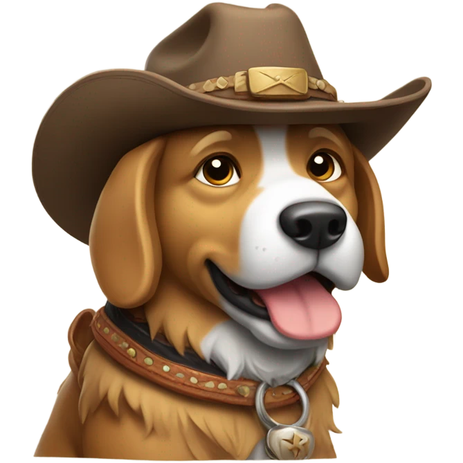 a cowboy riding a dog  emoji