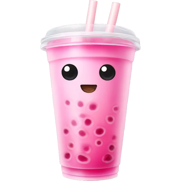 Pink bubble tea  emoji