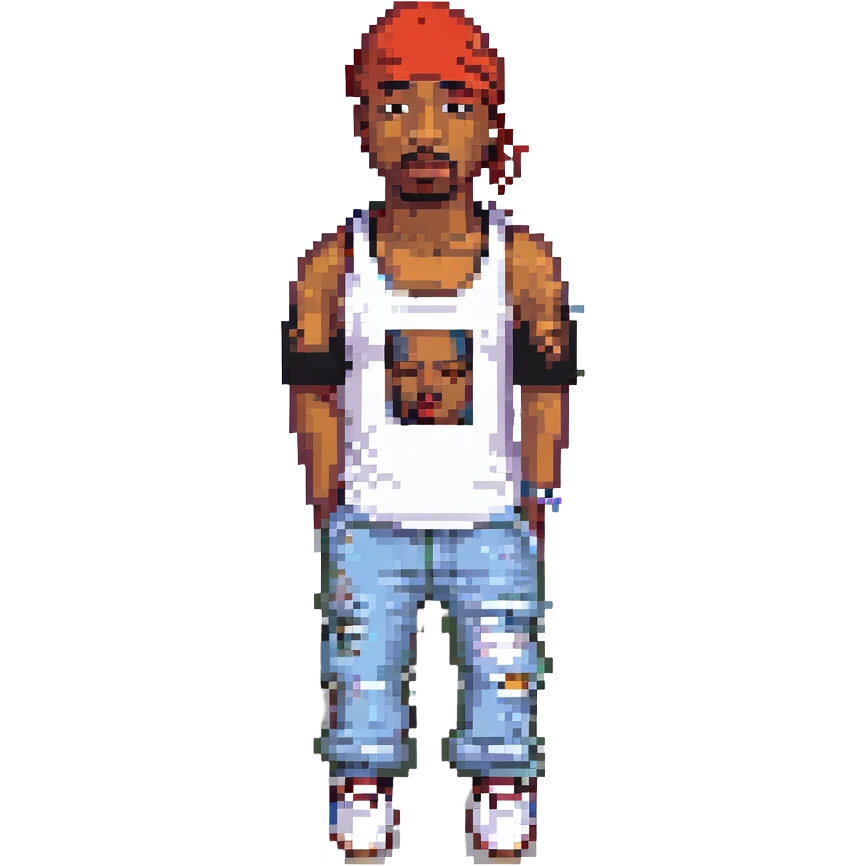 2Pac в полный рост, no background emoji