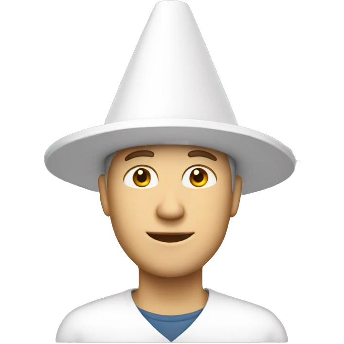 white guy with a white cone hat  emoji