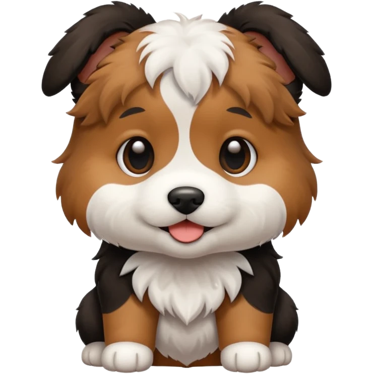 puppy with black, white, and brown fur emoji
