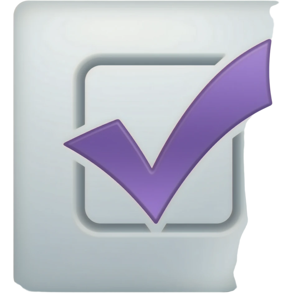 white paper with violet checklist emoji