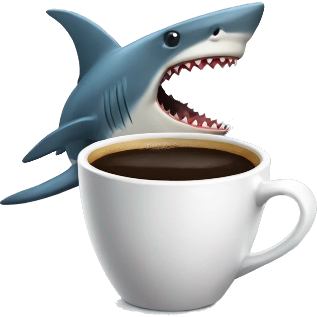 shark drink coffe emoji