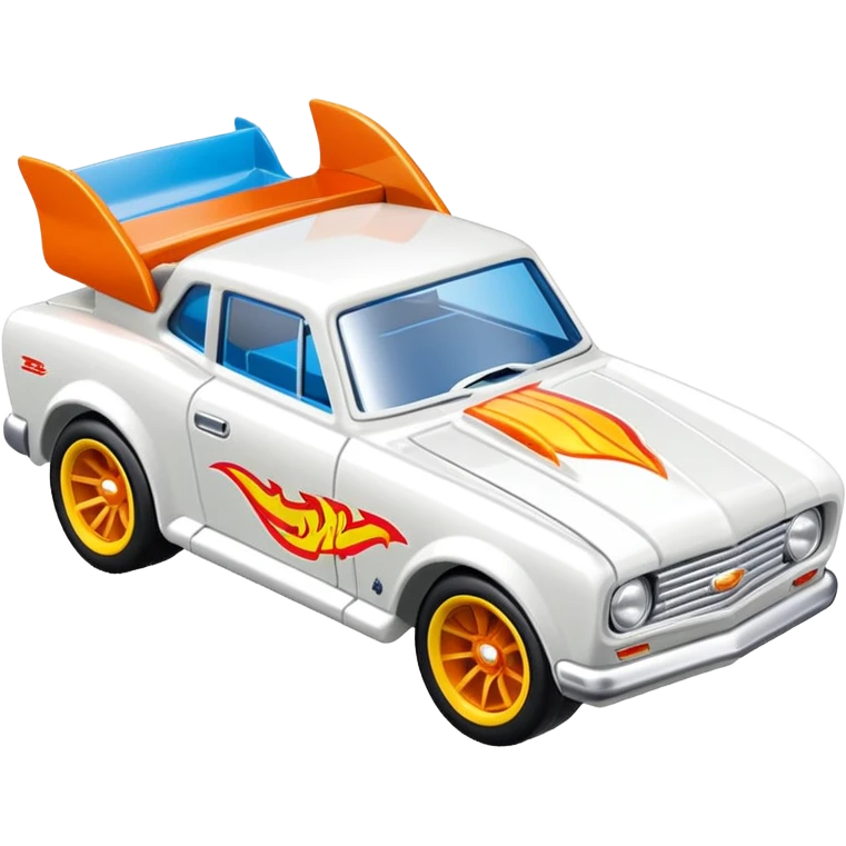 Машинка HotWheels белого цвета в классической упаковке HotWheels. emoji