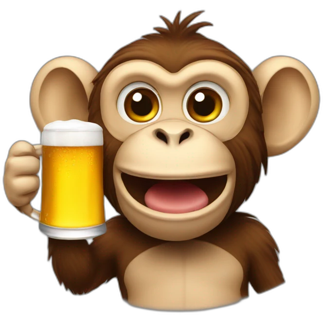 Monkey with beer emoji