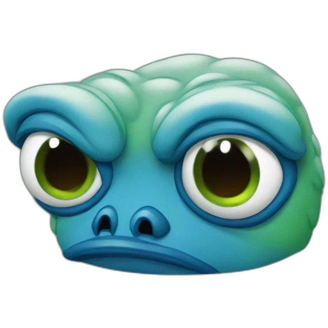 Disappointed blue pepe emoji