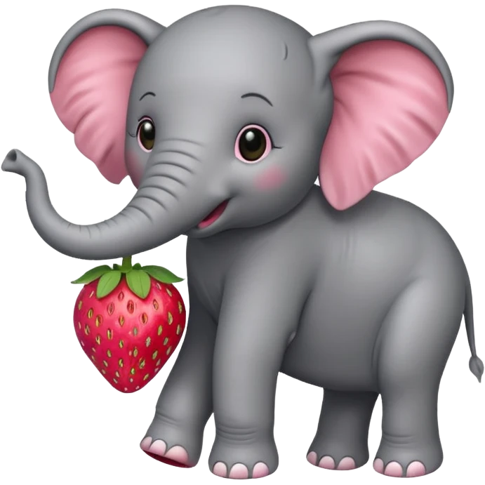 elephant on a strawberry emoji