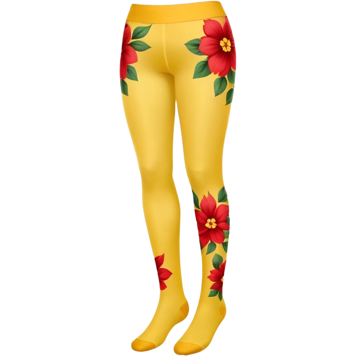 yellow tight with a pattern of red flowers, minimal details emoji
