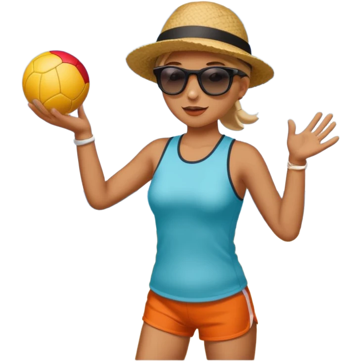 Throwing a ball at the beach. emoji