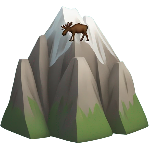 mountain with a moose smil emoji