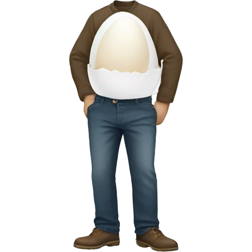 White egg wearing pants emoji