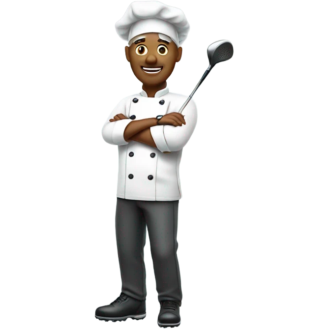 White chef playing golf emoji