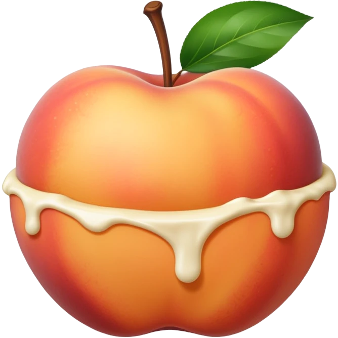 White chocolate dipped peach emoji