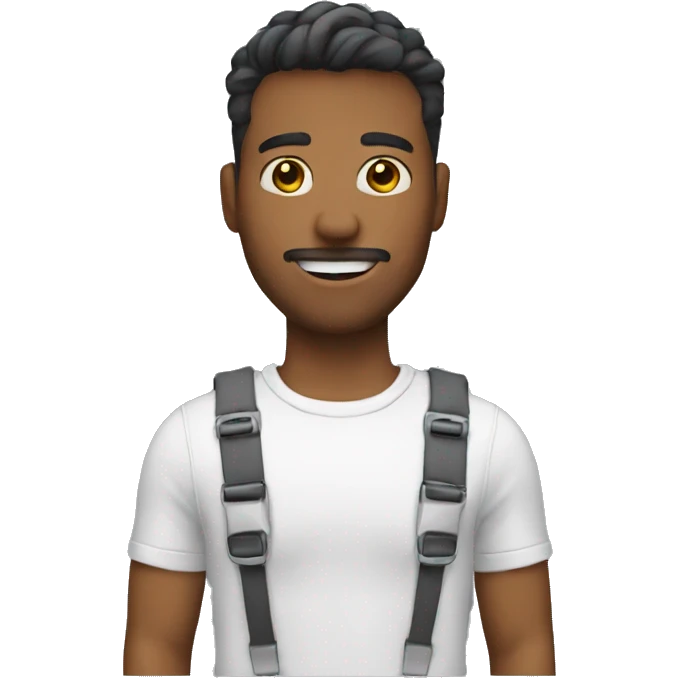 man with temp fade and braces emoji