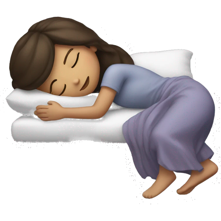 Brunette girl sleeping emoji