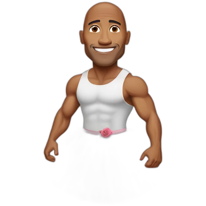 Dwayne Johnson en tutu rose emoji