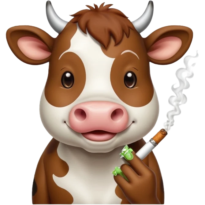 cute cow smoke weed emoji