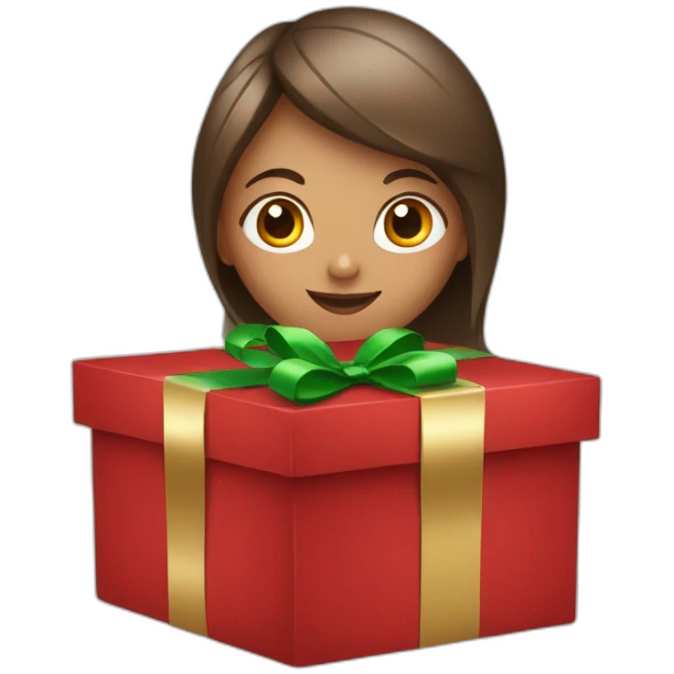 christmas girl in the present box emoji